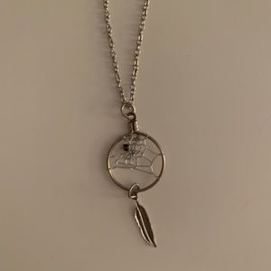 Silver dream catcher necklace